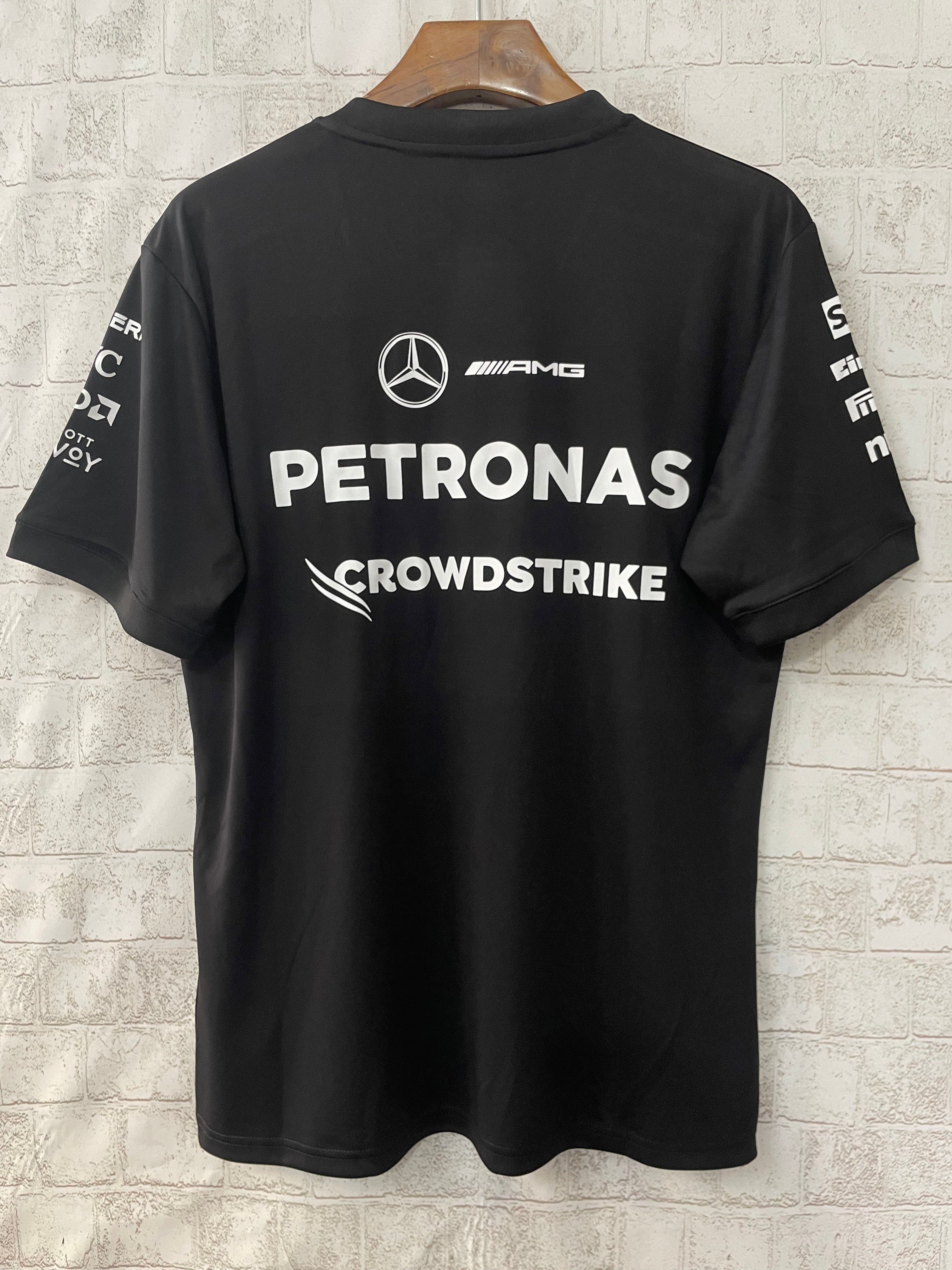 2025 F1 Formula One Racing Suit Mercedes Black Round Neck S-5XL