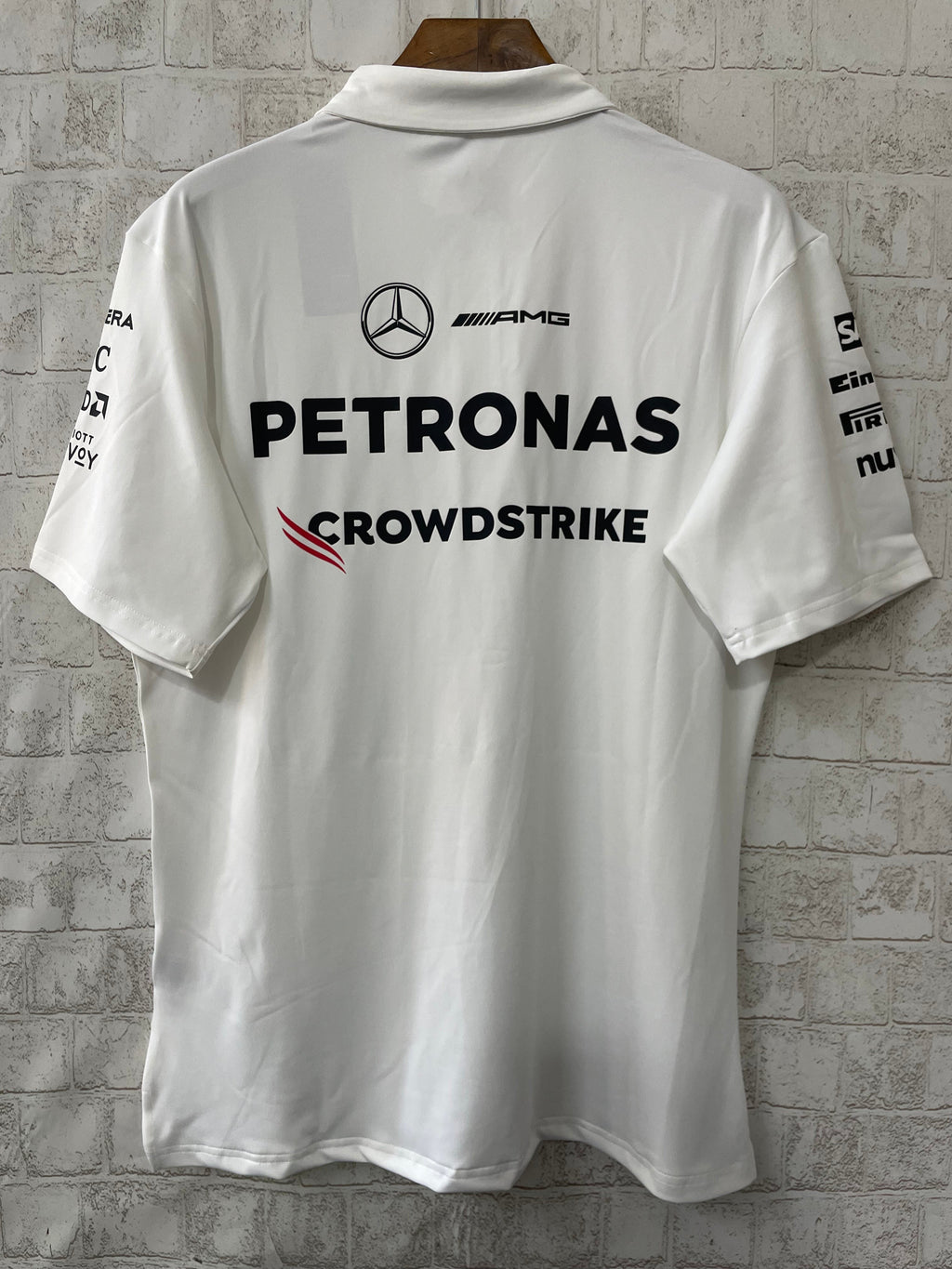2025 F1 Formula One Racing Suit Mercedes White Polo Shirt S-5XL