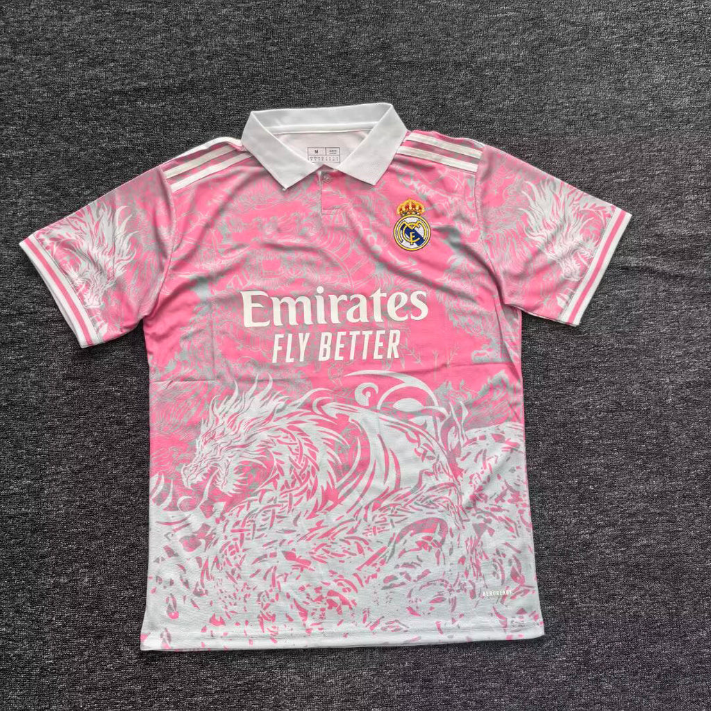 2025-26 Real Madrid Hello Kitty Polo Pink Dragon