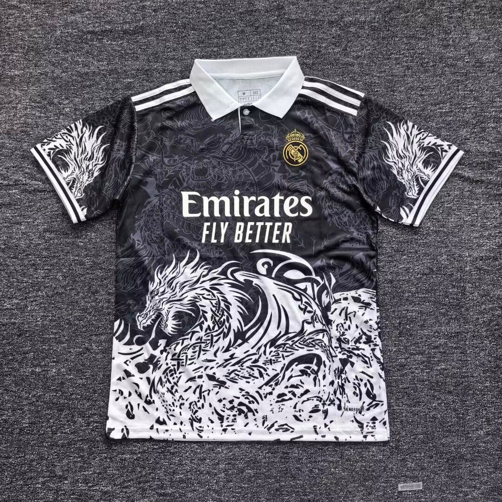 2025-26 Real Madrid Special Polo Black Dragon