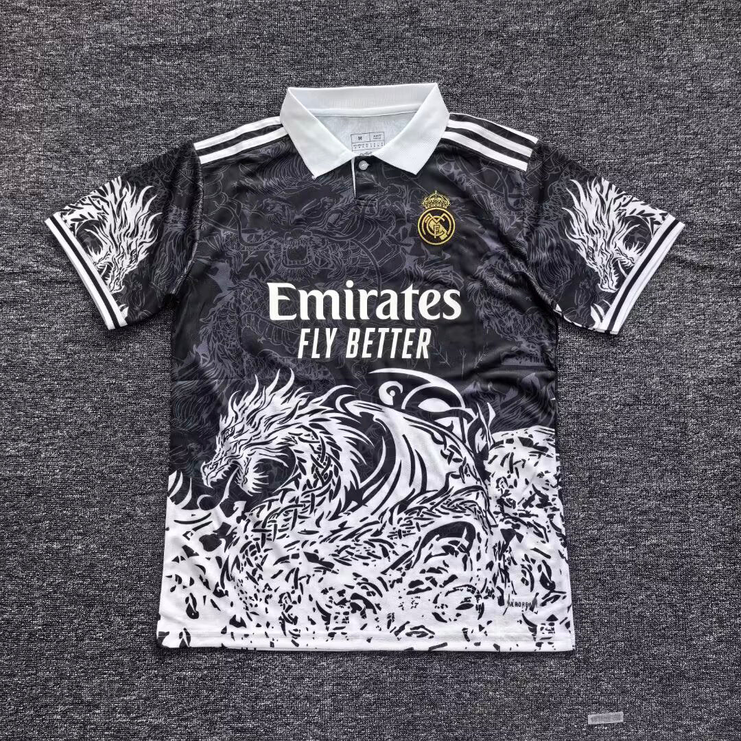 2025-26 Real Madrid Special Polo Black Dragon