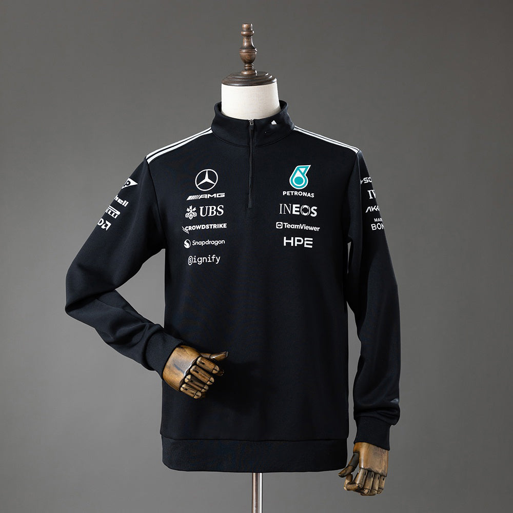 2026 F1 Mercedes-AMG Petronas Black Half-Zip Jacket