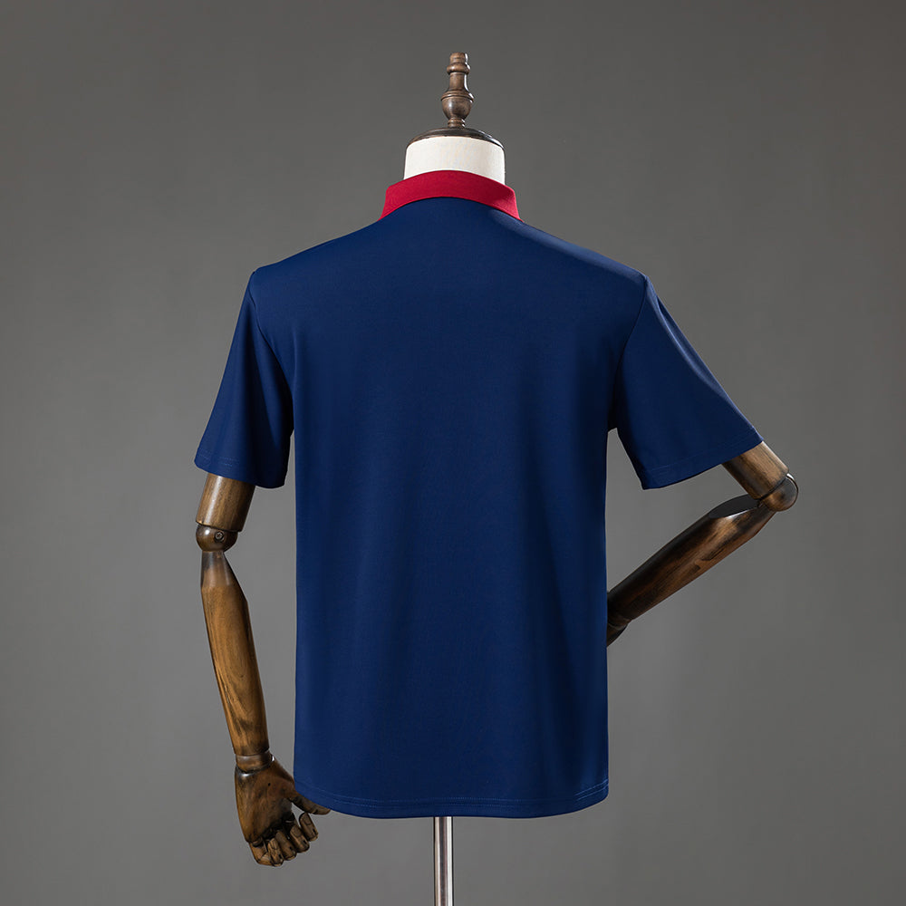 2026-27 Spain Two Stars Lifestyler Blue Polo Shirt