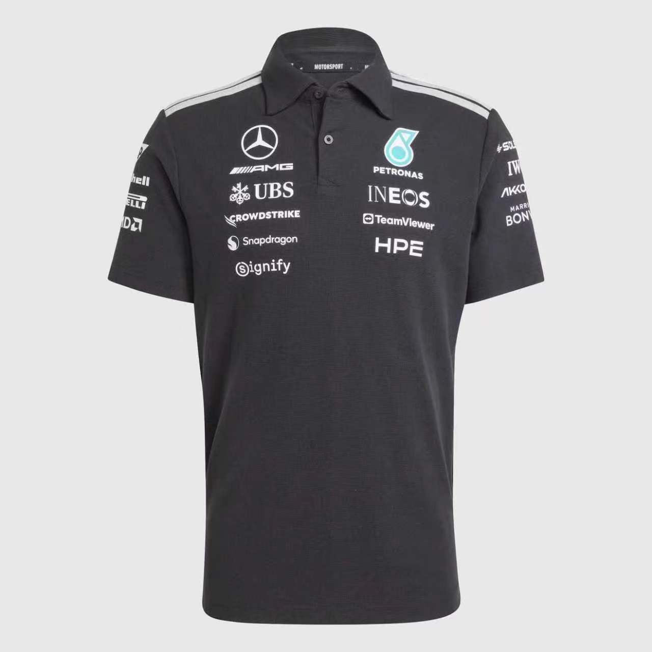 2026 F1 Mercedes Black Collared Shirt Formula One Racing Suit