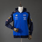 2026 Formel 1 Rennanzug Castore Blau und Schwarz Kapuzenjacke mit durchgehendem Reißverschluss