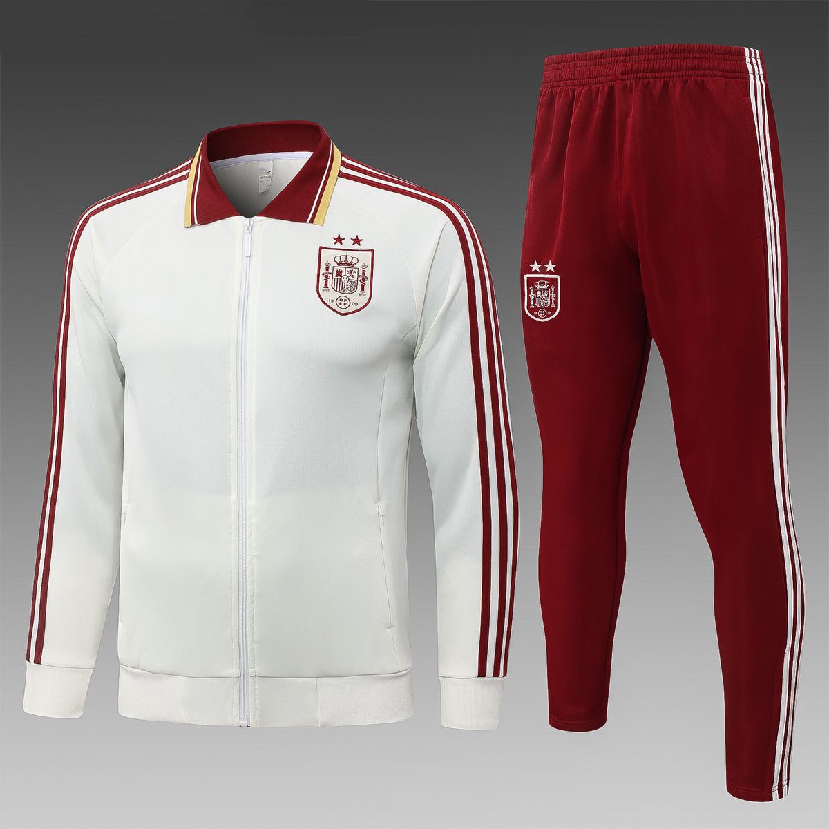 2026-27 Spain White Long zippered training suit