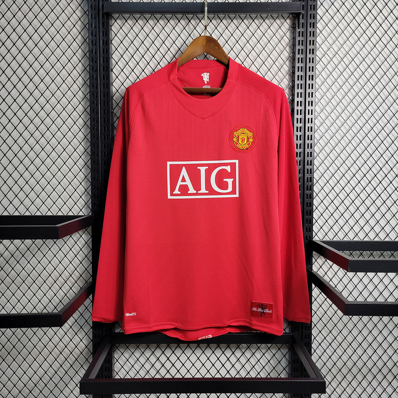 2007-08 Manchester United Home Premier League Edition Retro long sleeve