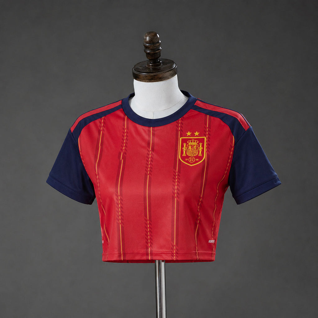2026-27 Spain Home Women's Crop Top Style Two Stars