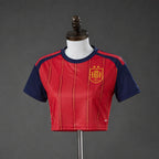 2026-27 Spain Home Women's Crop Top Style Two Stars