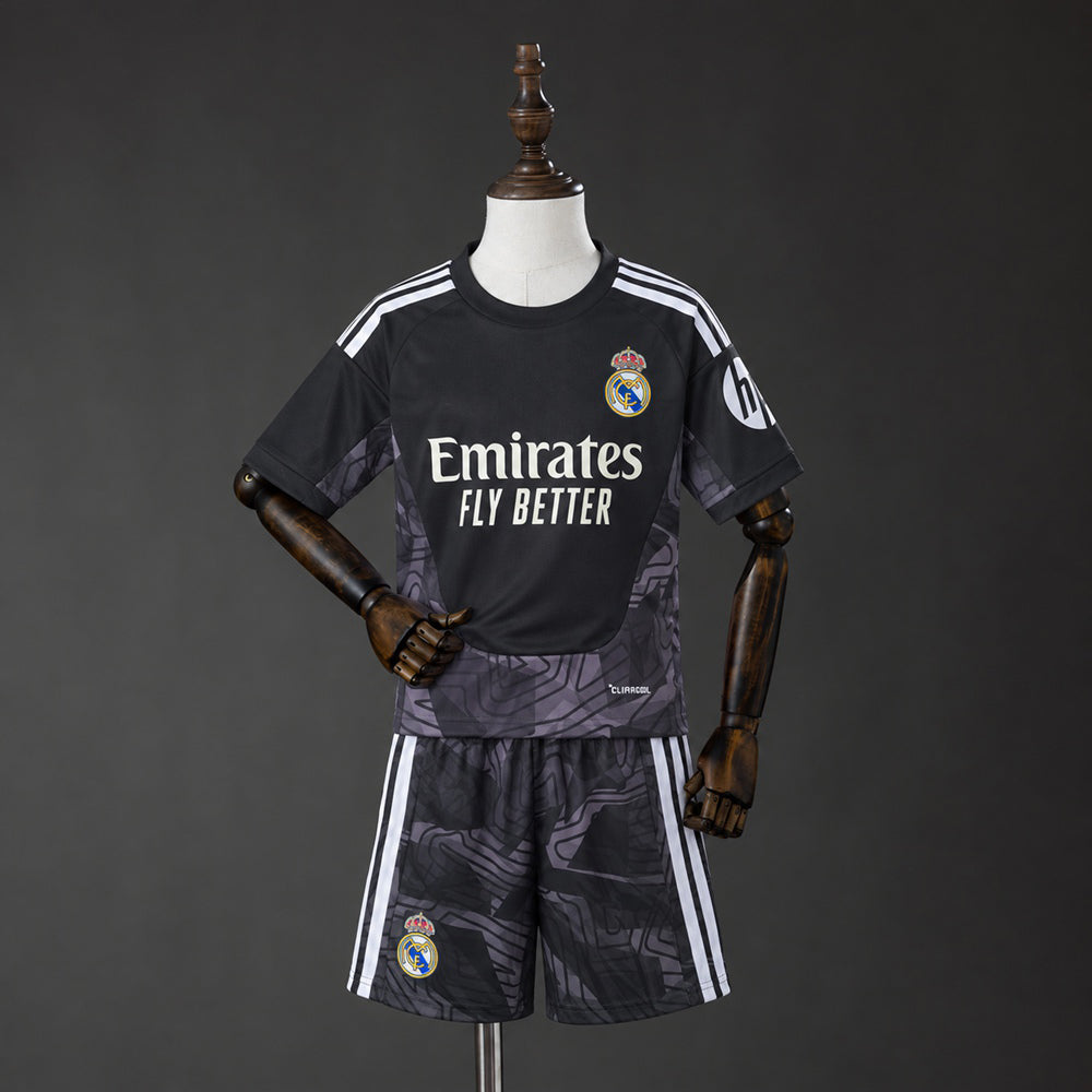 2026-27 Real Madrid Black Goalkeeper Kids Kit