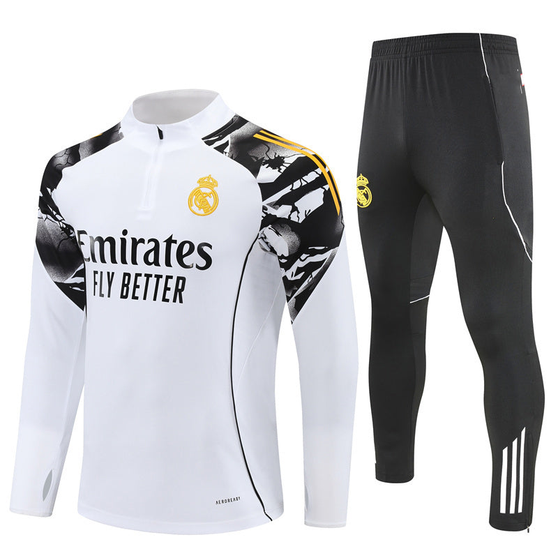 2025-26 Real Madrid Yellow Logo Training Suit