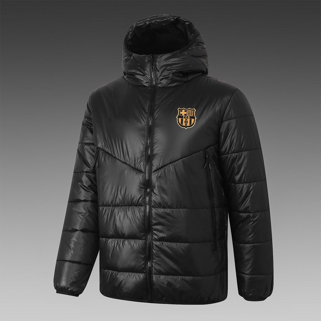 2021 Barcelona gold label black cotton-padded jacket