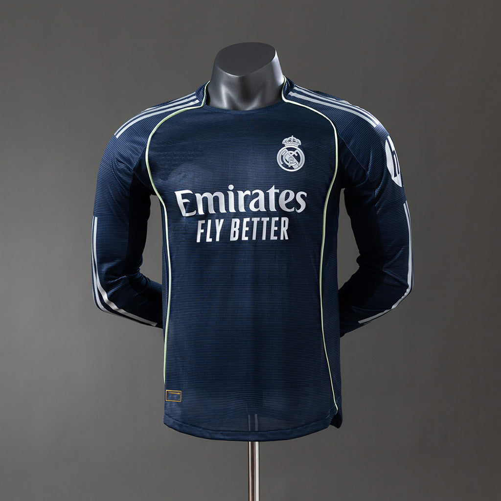 Camiseta de jugador visitante del Real Madrid 2025-26 de manga larga