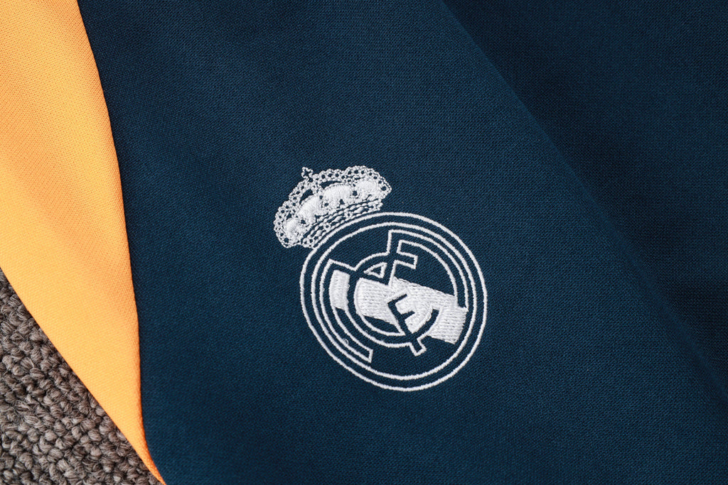 2024-25 Real Madrid White-Yellow Training Suit Kit Long zipper