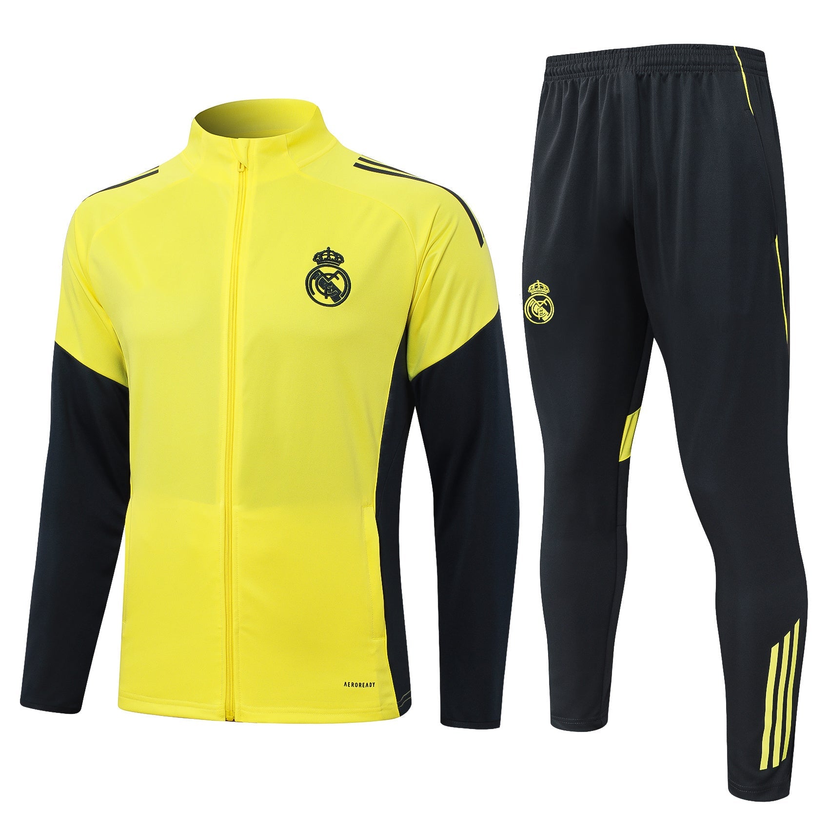 2025-26 Real Madrid Long zipper Yellow training suit