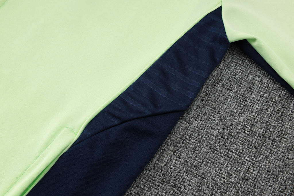 2025-26 Real Madrid Long zipper Light green training suit