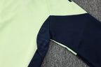 2025-26 Real Madrid Long zipper Light green training suit
