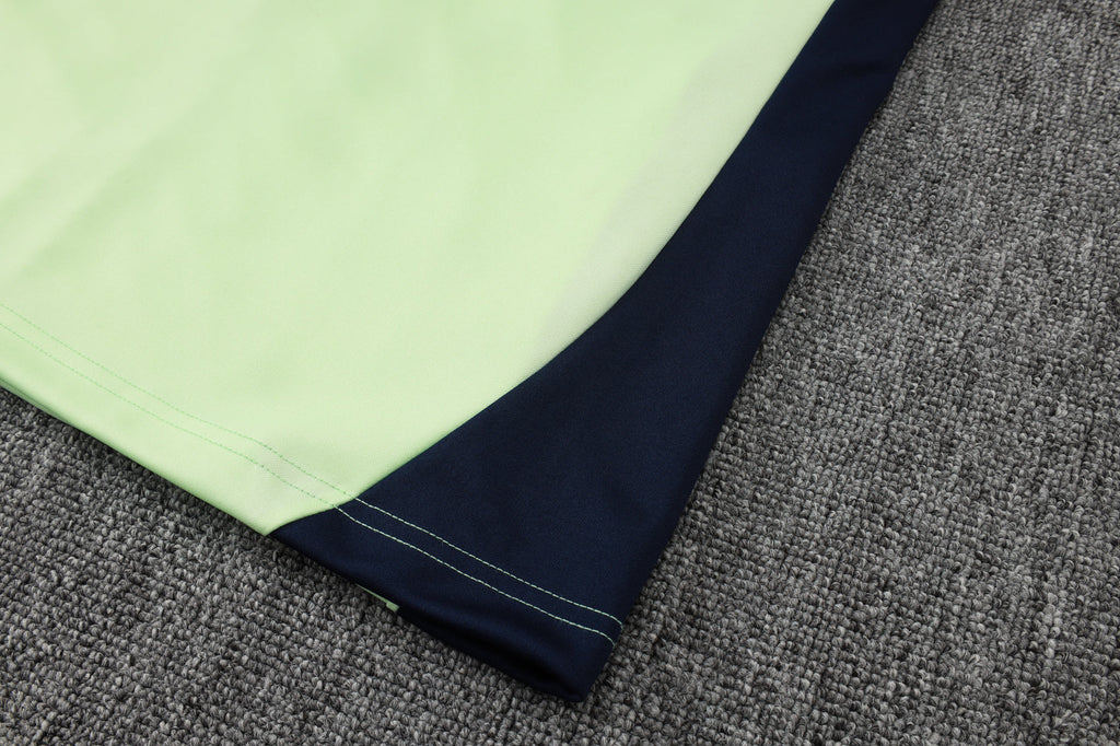 2025-26 Real Madrid Long zipper Light green training suit