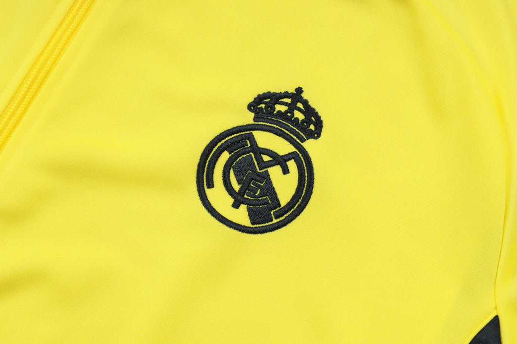 Real Madrid Trainingsanzug 2025/26 mit langem Reißverschluss, gelb