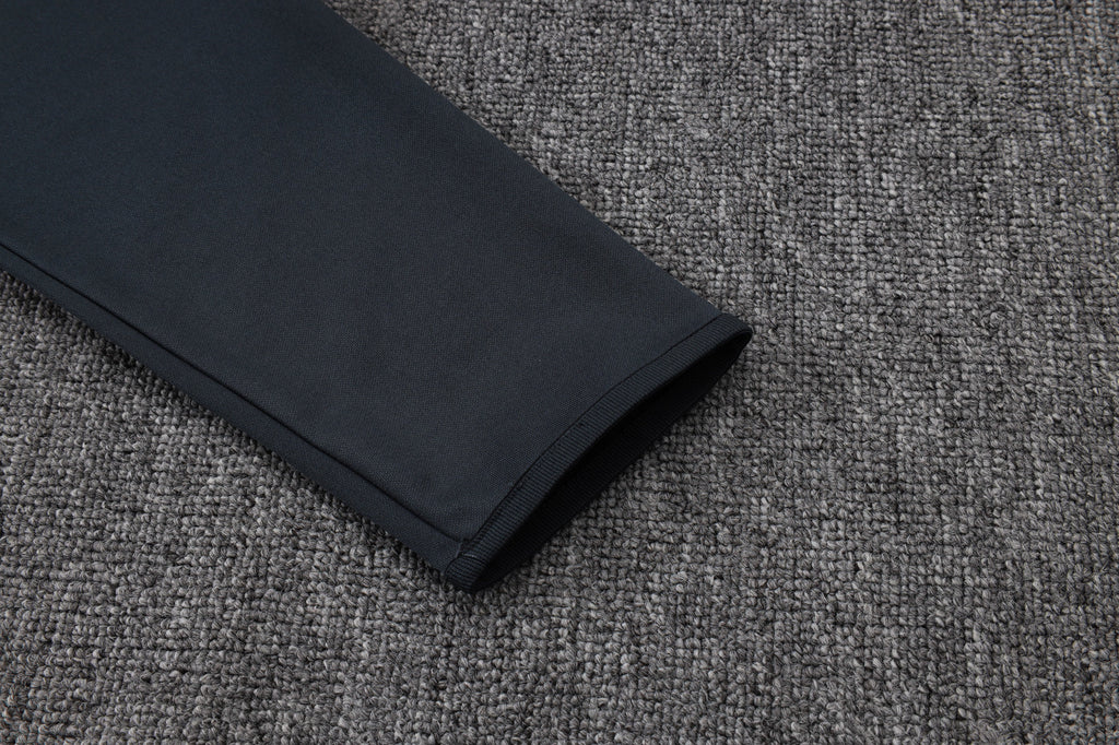 2025-26 Real Madrid Long zipper Dark gray (light pink text) training suit