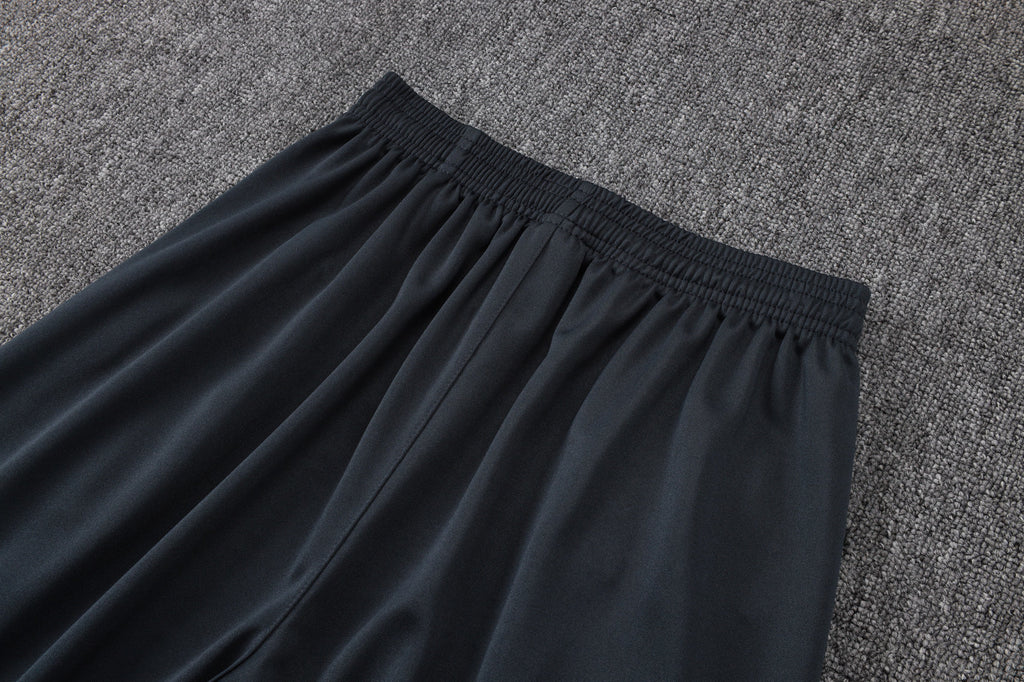 2025-26 Real Madrid Long zipper Dark gray (light pink text) training suit