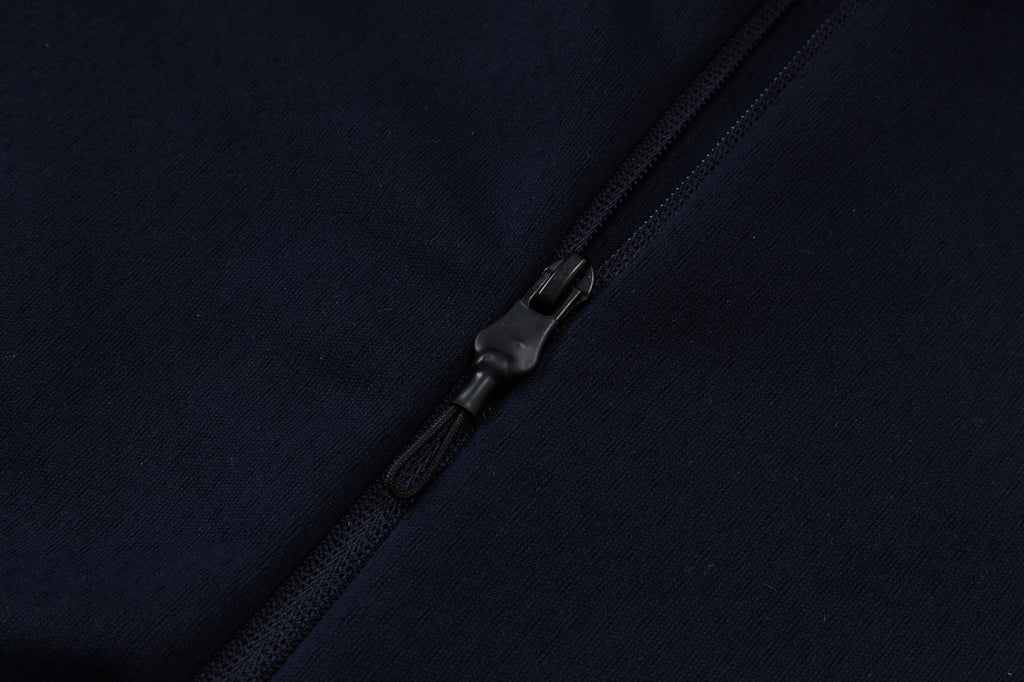 2025-26 Real Madrid Dark blue Long zippered training suit with hood