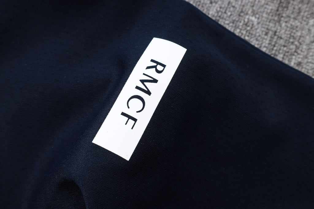 2025-26 Real Madrid Dark blue Long zippered training suit with hood