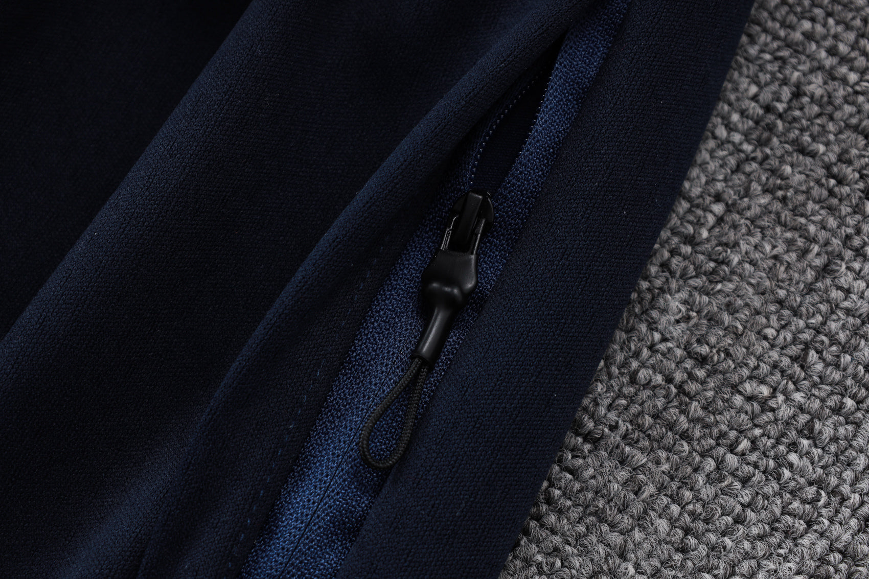 2025-26 Real Madrid Dark blue Long zippered training suit with hood