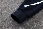 2025-26 Real Madrid Dark blue Long zippered training suit with hood