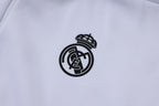 2025-26 Real Madrid White Long zippered training suit with hood