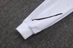 2025-26 Real Madrid White Long zippered training suit with hood