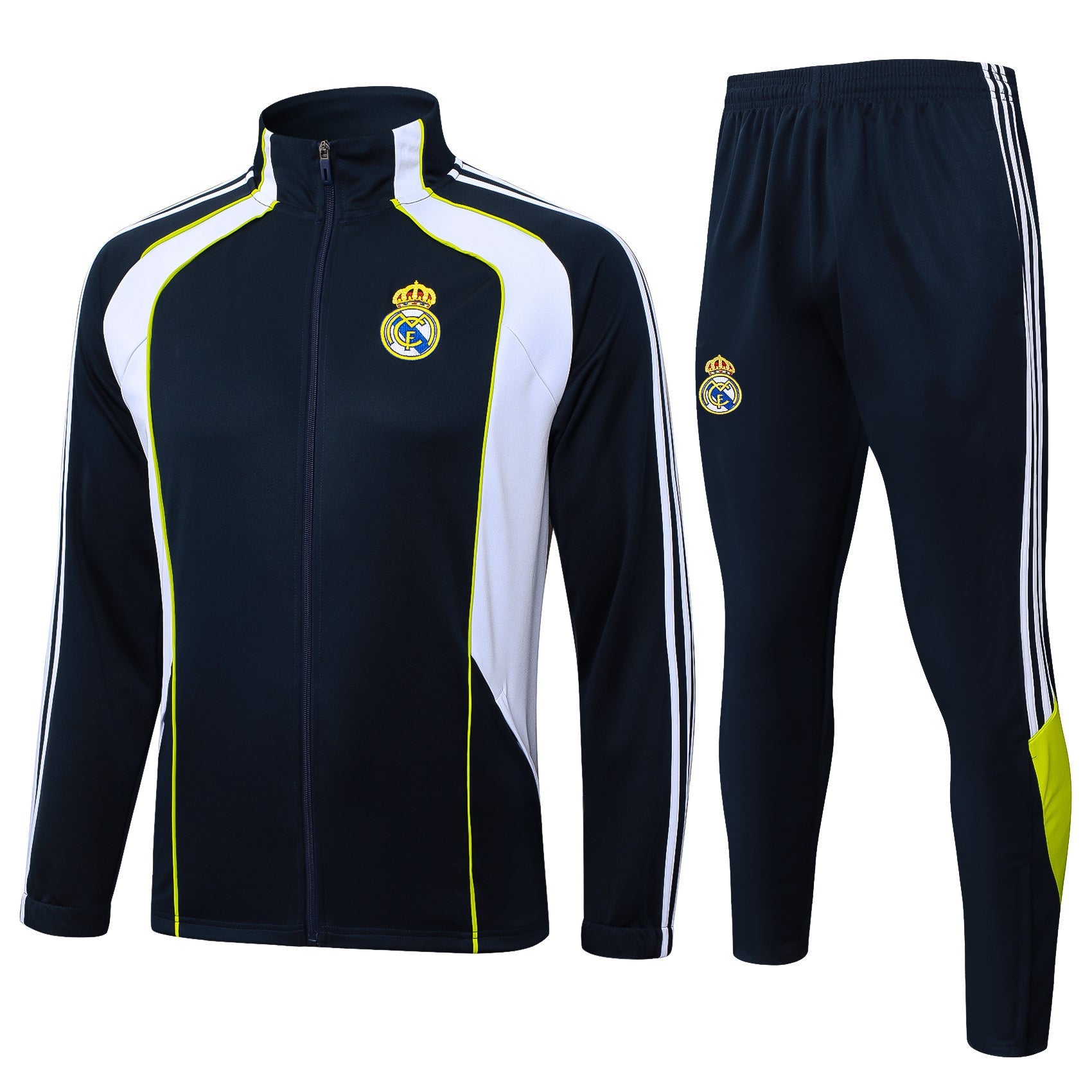 2025-26 Real Madrid Long zipper Black-Green training suit