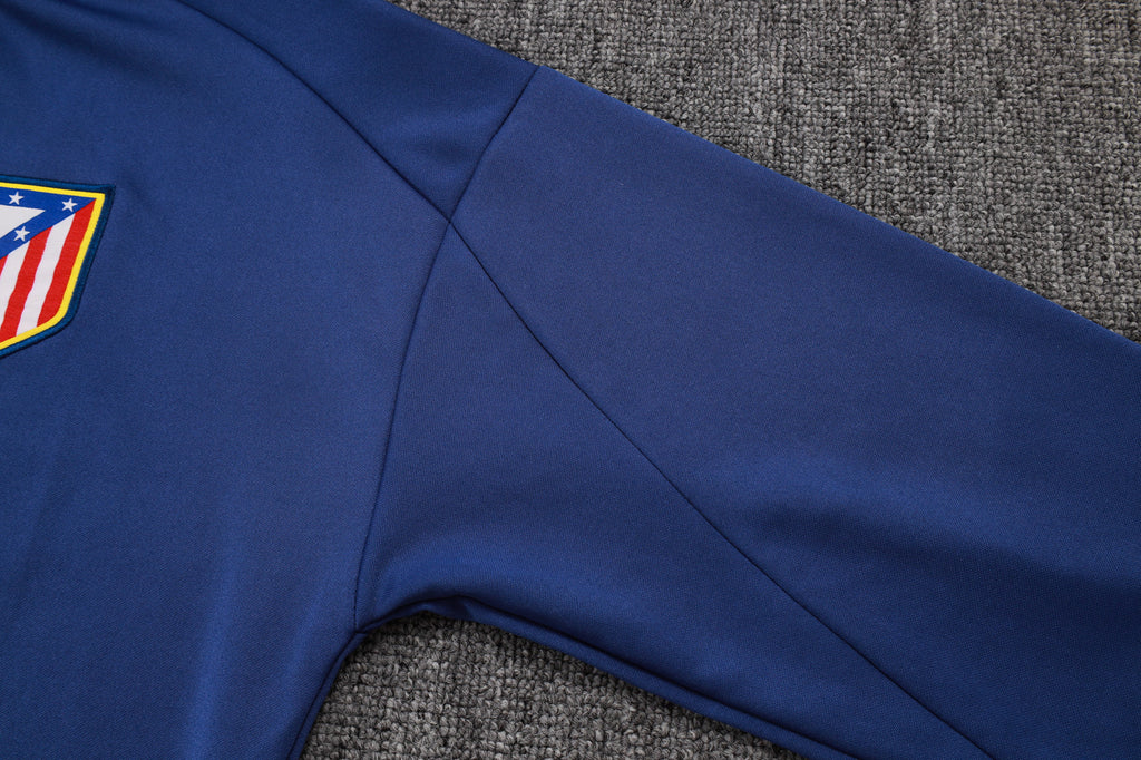 2025-26 Atletico Madrid Blue Long zipper training suit