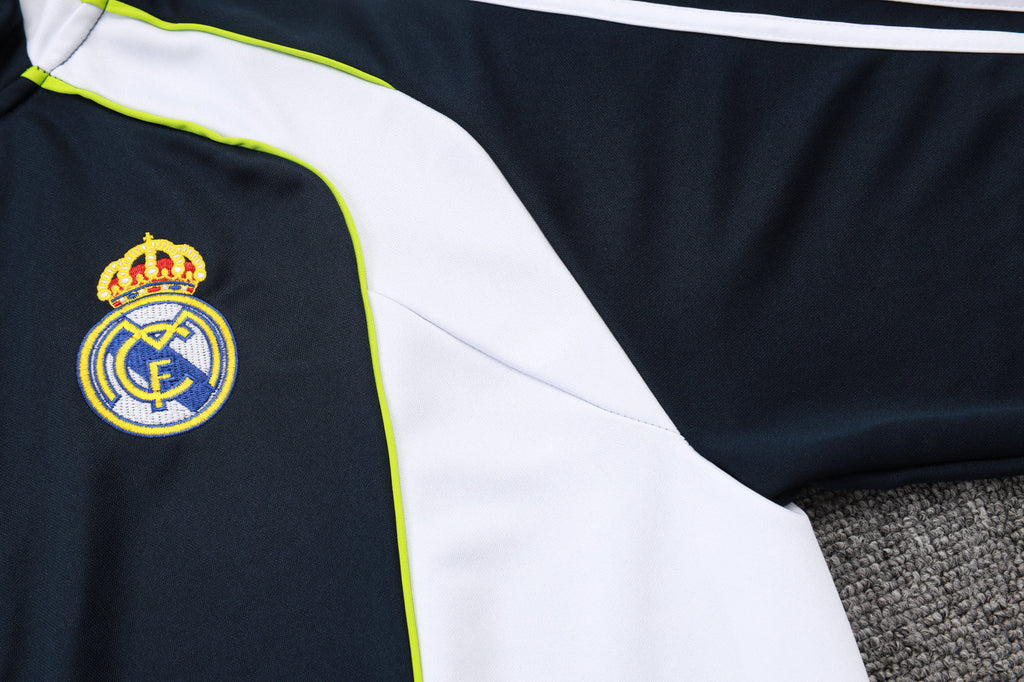 2025-26 Real Madrid Long zipper Black-Green training suit