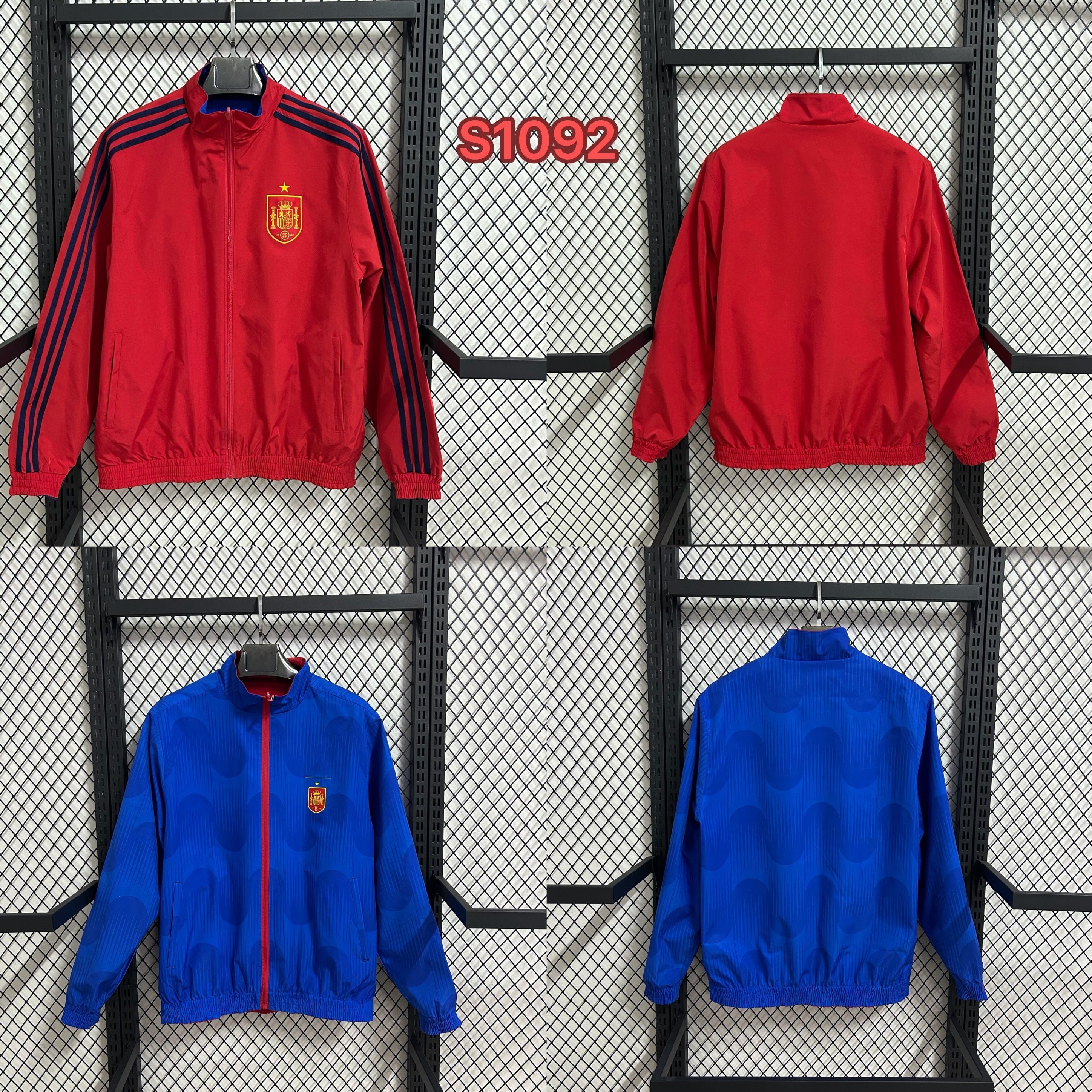 2026 Spain red and blue double-sided Windbreaker