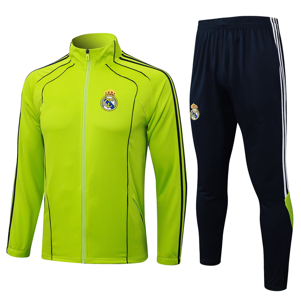2025-26 Real Madrid Long zipper Grass Green training suit