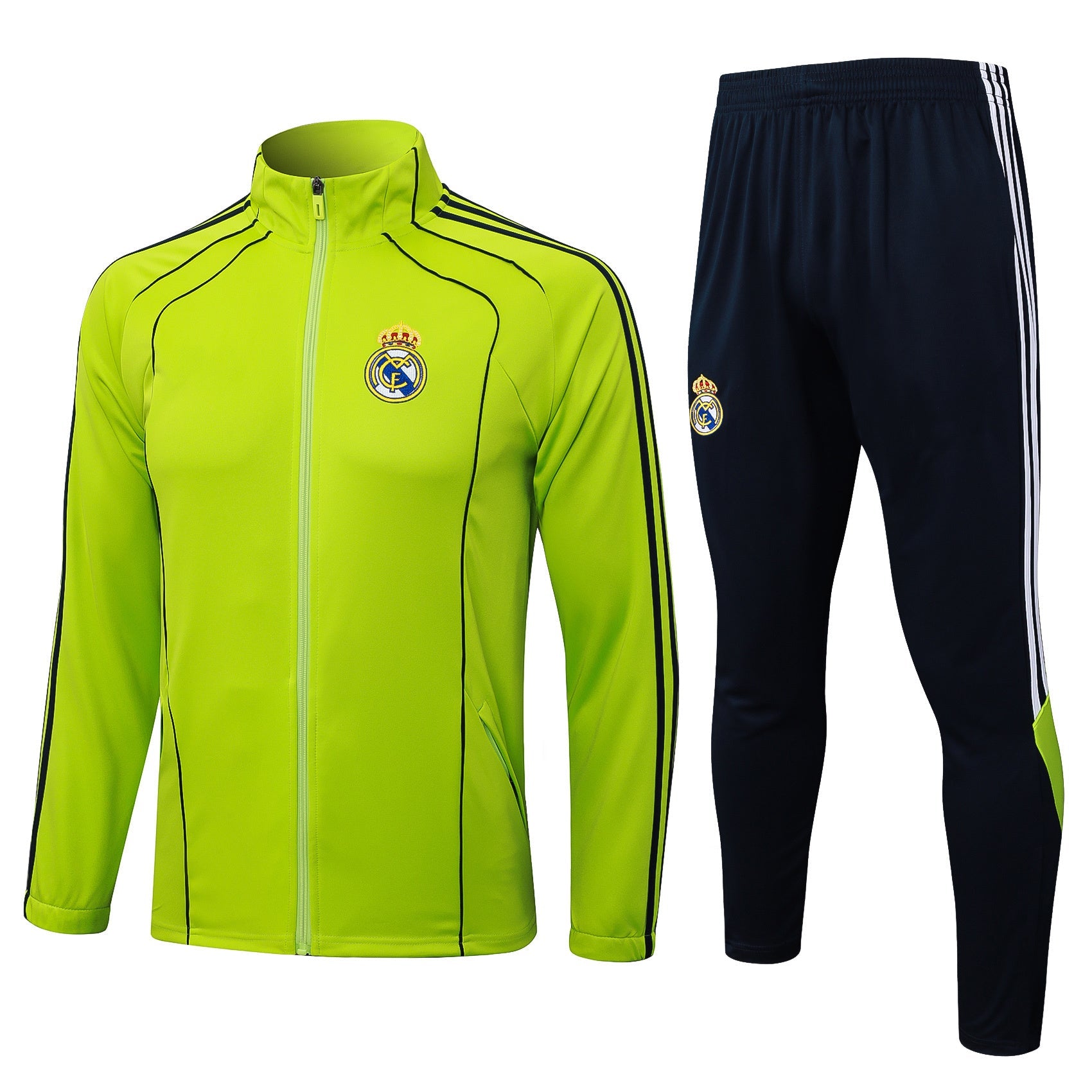 2025-26 Real Madrid Long zipper Grass Green training suit