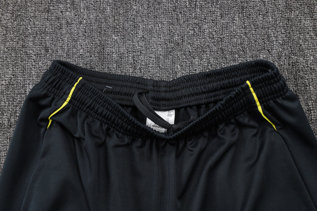 2025-26 Real Madrid Long zipper Dark gray (yellow sleeves) training suit