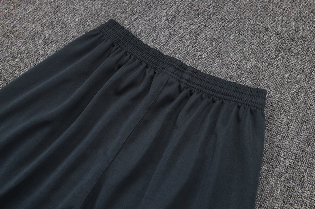 2025-26 Real Madrid Long zipper Dark gray (yellow sleeves) training suit