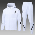 2025-26 Juventus White Long zippered training suit with hood