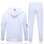 2025-26 Bayern Munich White Long zippered training suit with hood