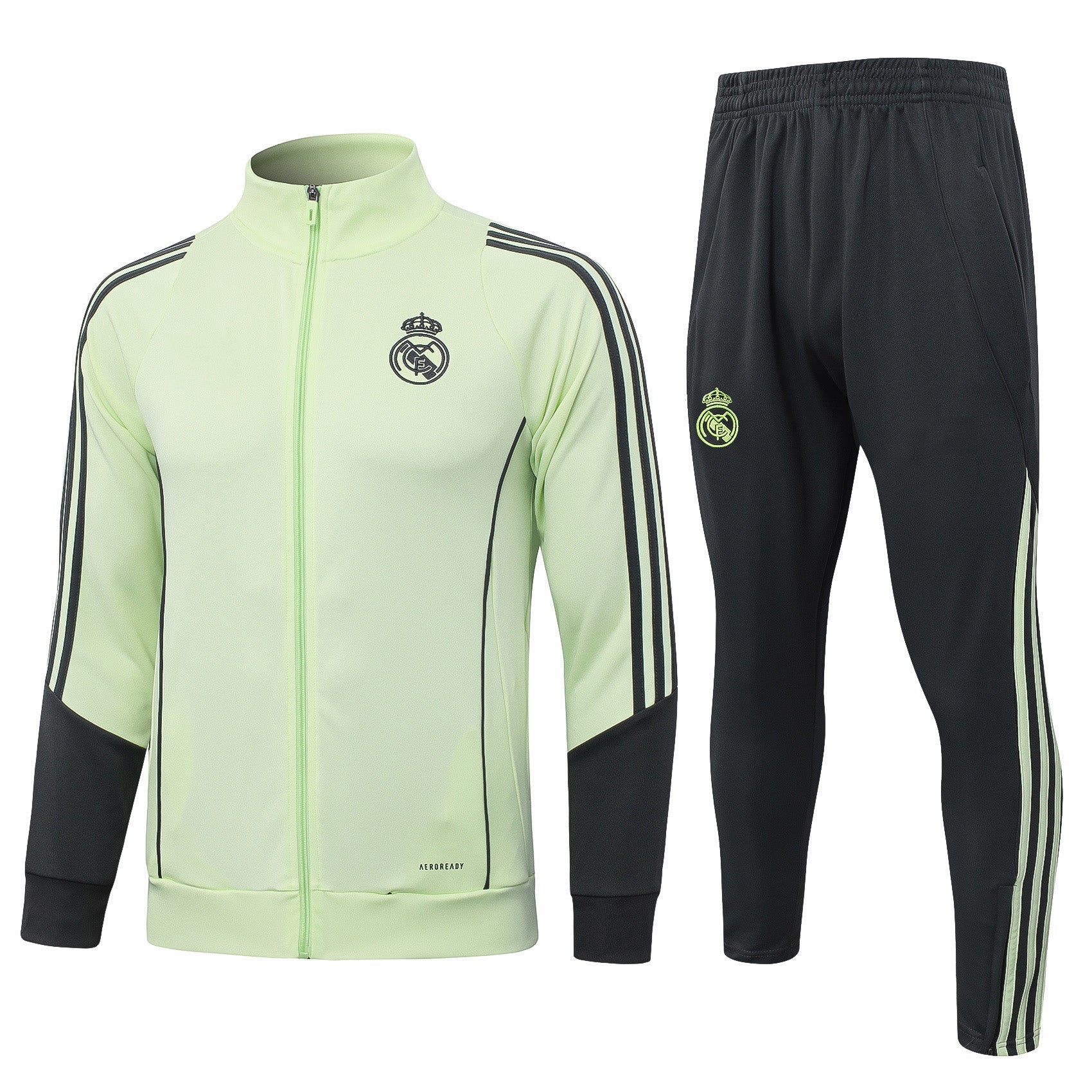 2025-26 Real Madrid Green Long zippered training suit