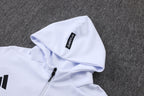 2025-26 Juventus White Long zippered training suit with hood