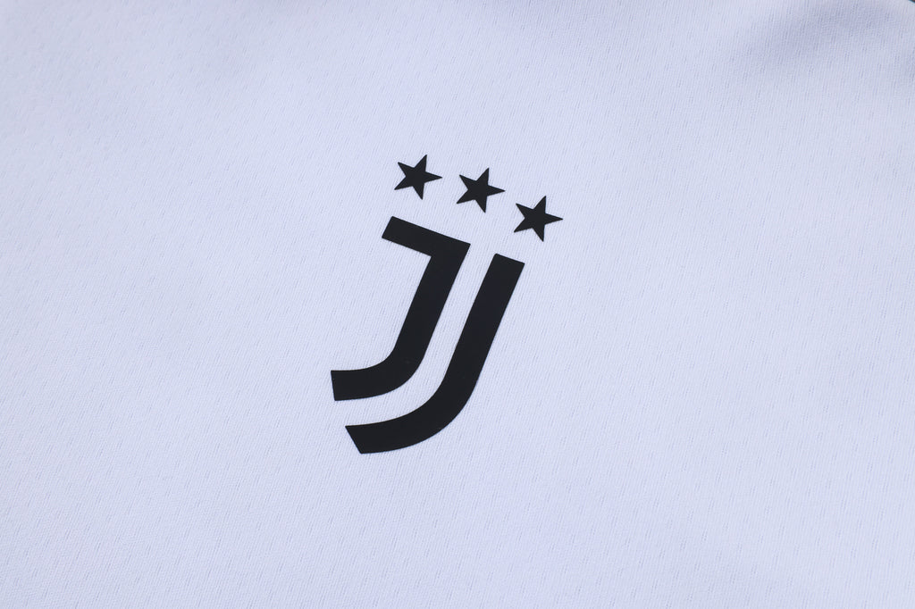 2025-26 Juventus White Long zippered training suit with hood