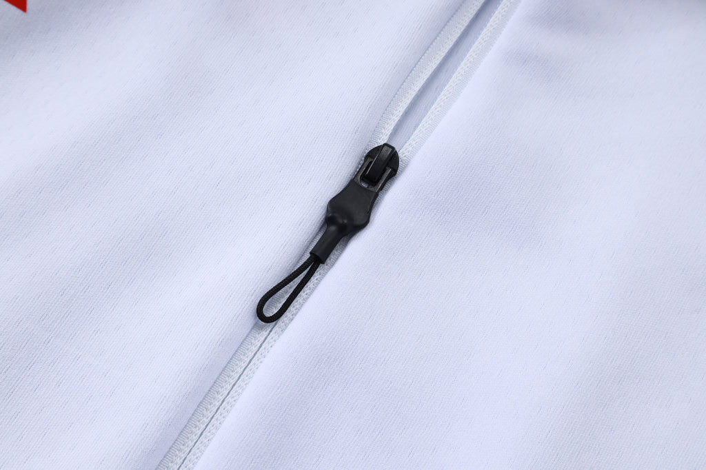 2025-26 Bayern Munich White Long zippered training suit with hood