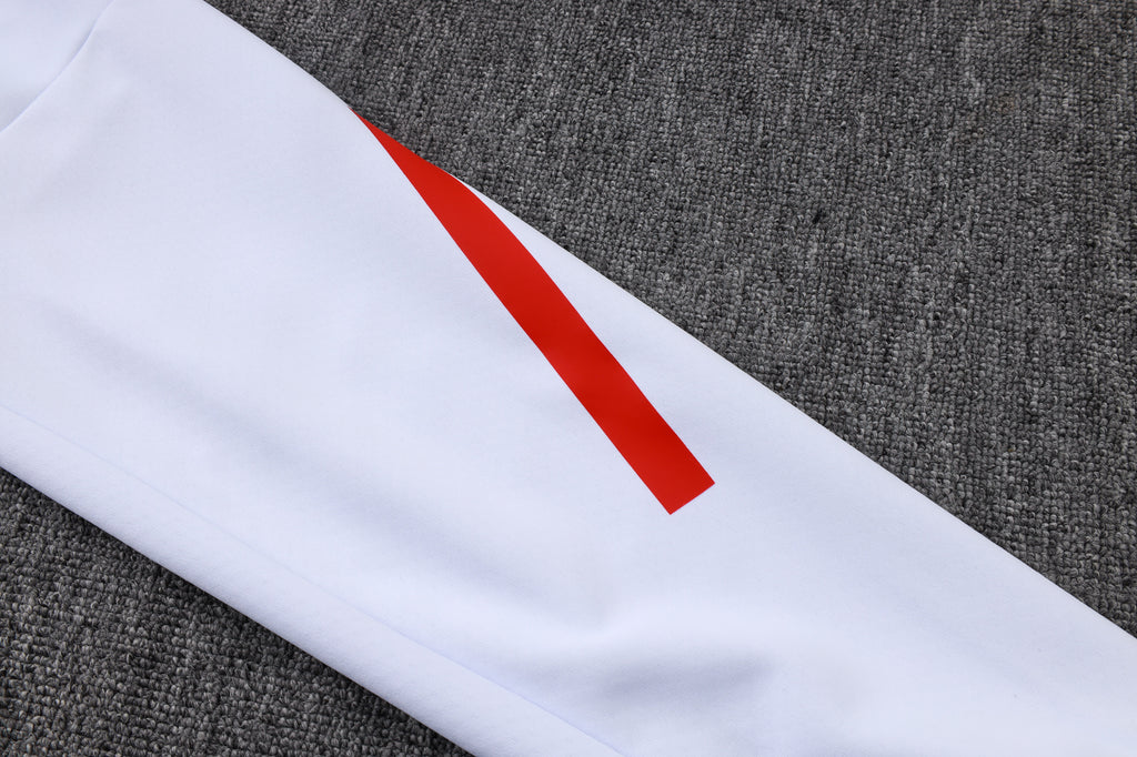 2025-26 Bayern Munich White Long zippered training suit with hood