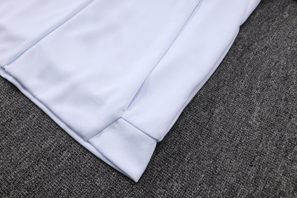 2025-26 Bayern Munich White Long zippered training suit with hood