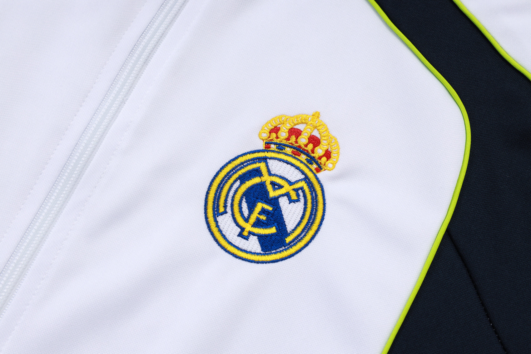 2025-26 Real Madrid Long zipper White-Green training suit