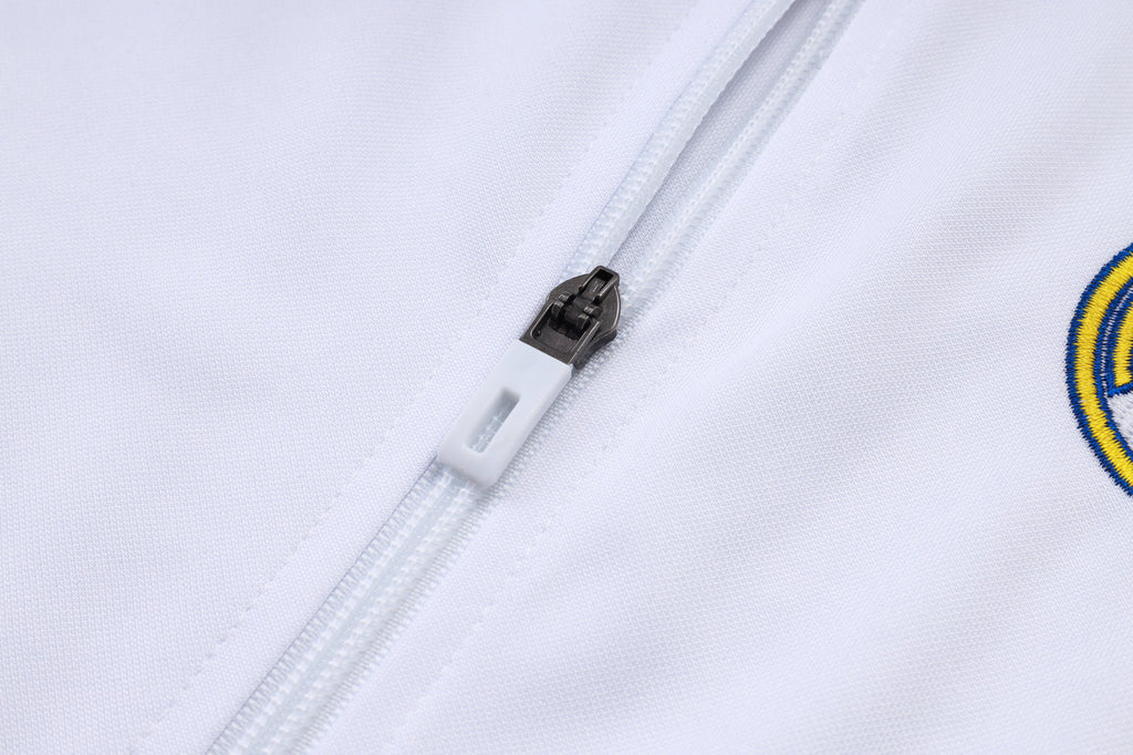2025-26 Real Madrid Long zipper White-Green training suit