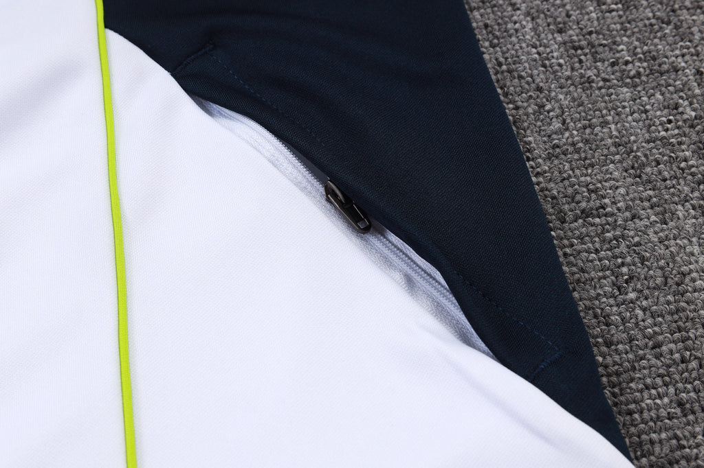 2025-26 Real Madrid Long zipper White-Green training suit